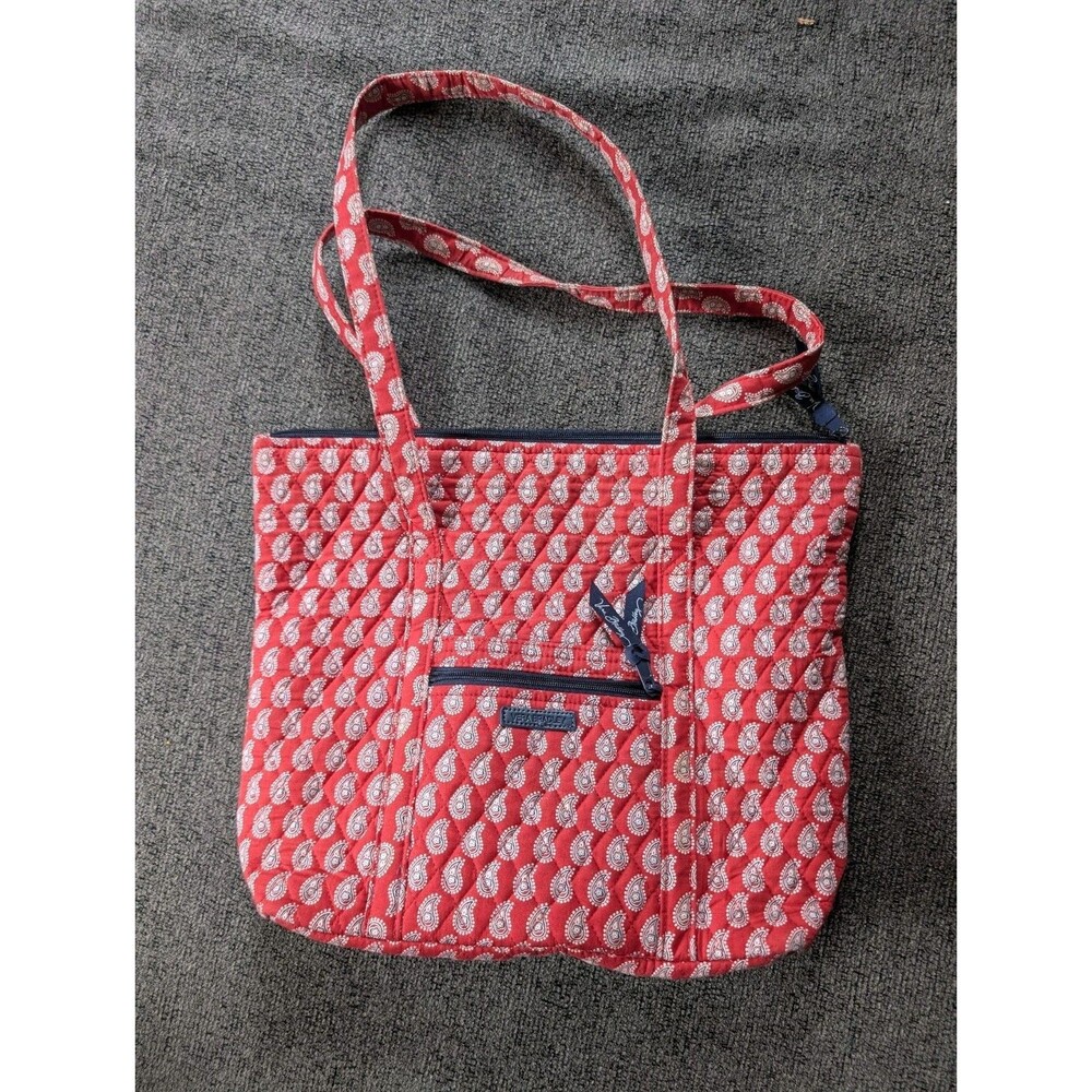 Vera Bradley Paisley Purse Tote  Bandana Red Bag  Print Fun Everyday